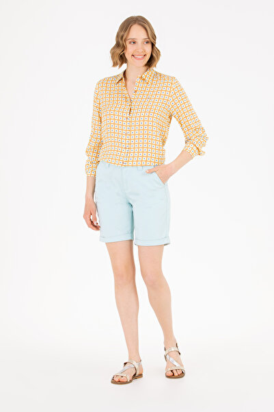 U.S. Polo Assn. Kadın Su Yeşili Dokuma Şort 50263220-VR083