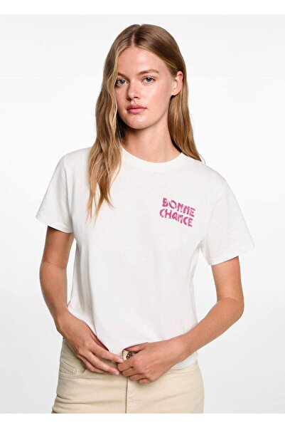 Mango Teen Tricou din bumbac cu model