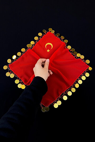 ZEYMERADE منديل شيفون مطبوع عليه هلال ونجمة العروس والعريس، حناء الزفاف ووعد ...