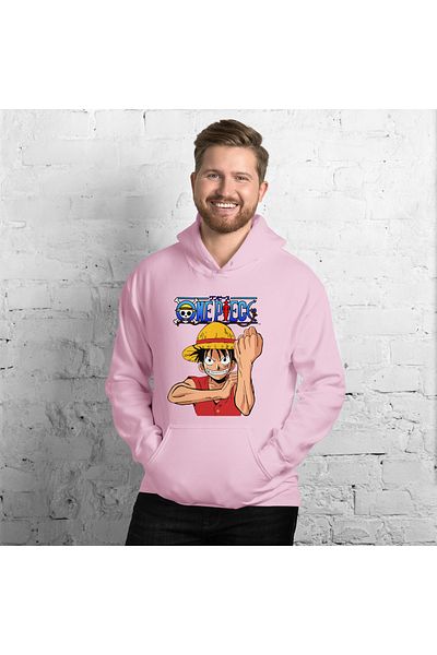 Moda Glo Φούτερ Unisex Monkey D. Luffy One Piece με στάμπα με κουκούλα