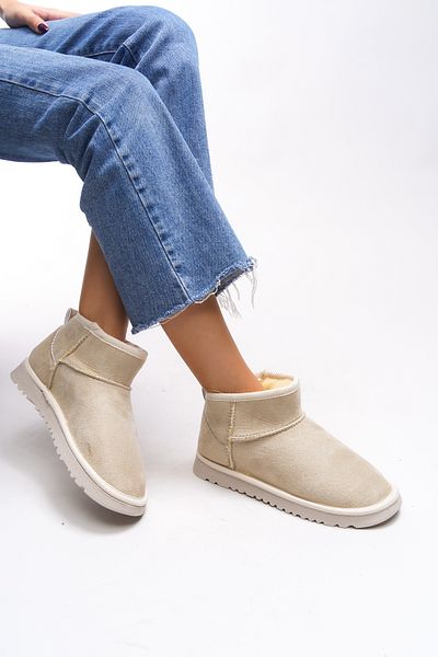 Riccon Emellantha Beige Γυναικείες Άνετα Μπότες - 00121040