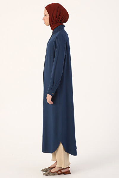 ALLDAY Indigo Hidden Placket Shirt Tunic