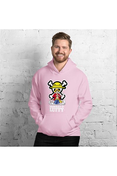 Moda Glo Φούτερ Unisex Luffy One Piece με στάμπα με κουκούλα