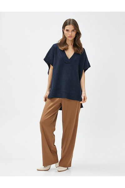 Koton V-Neck Sweater Oversize