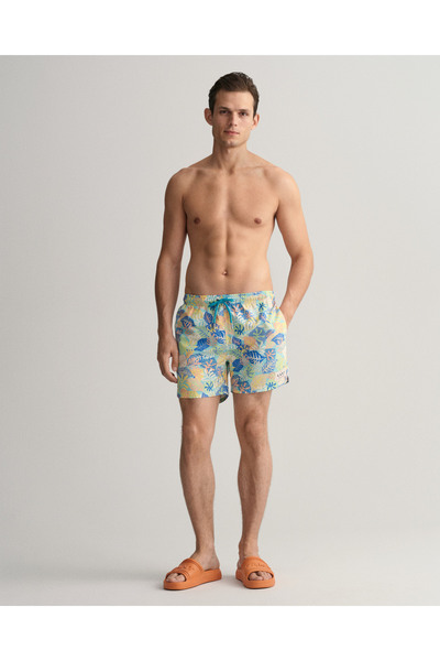 Gant Erkek Mavi Classic Fit Desenli Mayo Şort