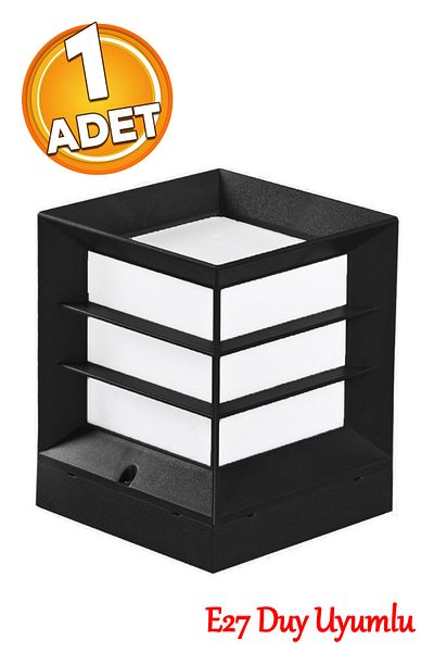 Badem10 Black Plastic Square Lighting Fixture - Wall Mounted, Street Garden, Outdoor Ip54 Protection