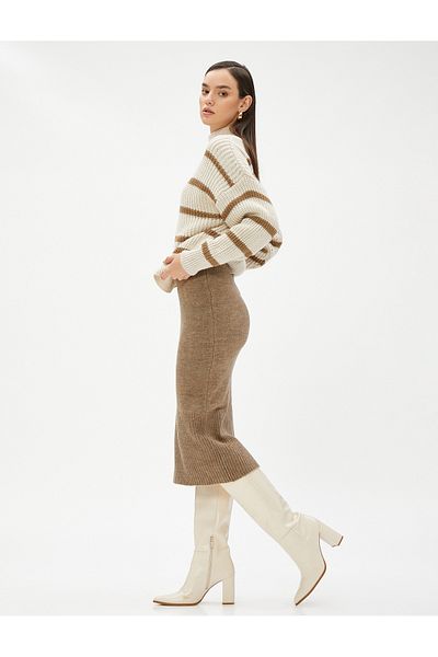 Koton Knitwear Midi Length Pencil Skirt Slim Fit