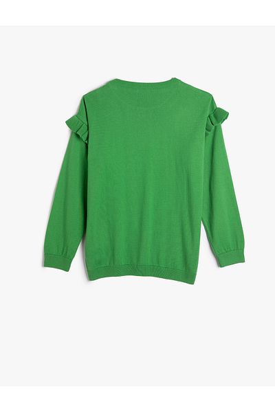 Koton Basic Sweatshirt Ruffle Detailed Crew Neck Long Sleeve