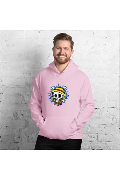 Moda Glo Φούτερ Unisex One Piece Skull Head με κουκούλα