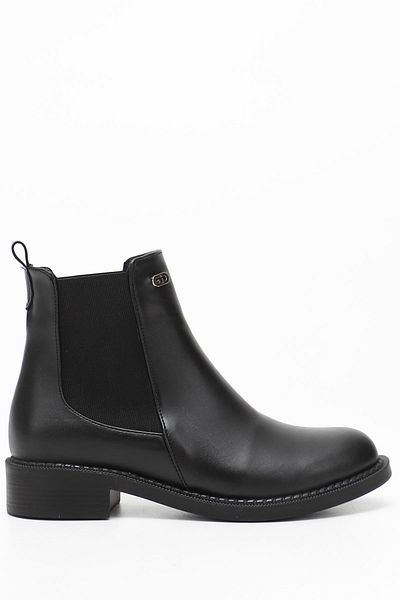 GÖNDERİ(R) Black Round Toe Heeled Elastic Women's Daily Boots 35154