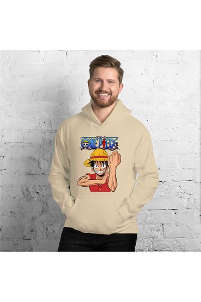 Moda Glo Φούτερ Unisex Monkey D. Luffy One Piece με στάμπα με κουκούλα