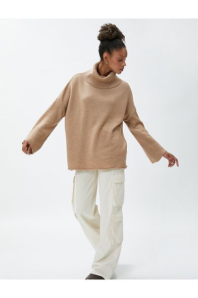 Koton Oversize Turtleneck Sweater Acrylic