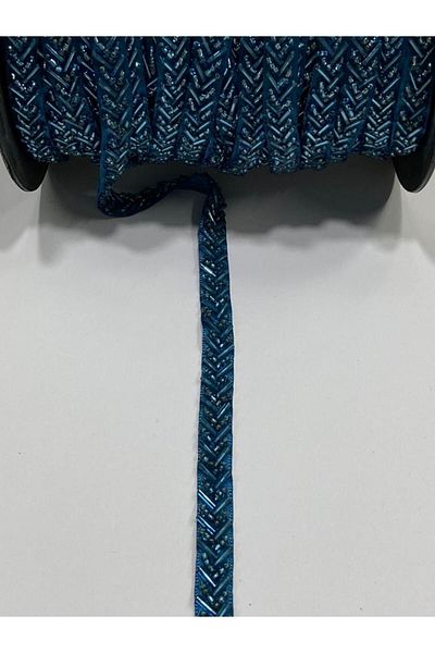 karantuhafiye Beaded ribbon / beaded ribbon / 1 meter / petrol color