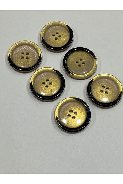 karantuhafiye 6-Piece Linen Color Trench Coat and Jacket Button Set - Enamel Coated and Black Throw