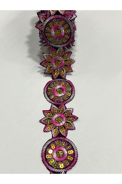 karantuhafiye 4 Meters Embroidery Strip - Iron-On, Border and Sequin