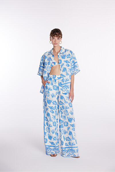 adL Desenli Beli Lastikli Pantolon