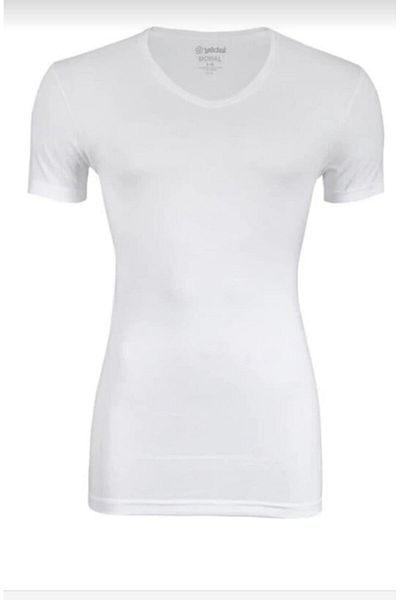 YILDIZ 480 Men's Bamboo V-Neck Short Sleeve Undershirt 12 Pieces
