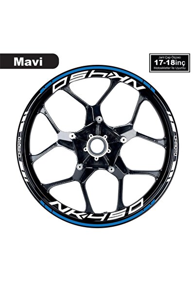 Motiker Mavi CFMOTO 450NK Motosiklet Jant Sticker Etiket Modeli İç & Dış Takım
