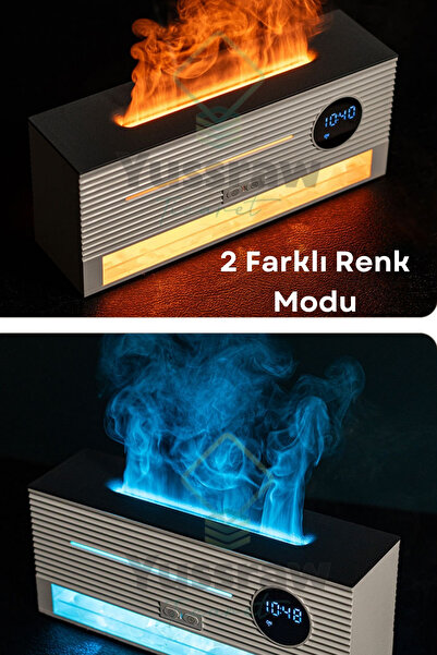 Yussraw Yeni Saat Alarm Göstergeli 260 ml Kapasiteli Taşlı Aroma Yayıcı Hava Nemlendiricisi