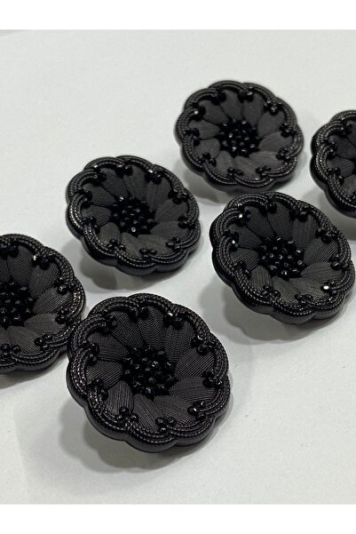 karantuhafiye İtalyan Model Trençkot, Kaban Ve Mont Düğmesi Takımı 6 Lı Set Siyah 2,8 Cm (KOD:4685)