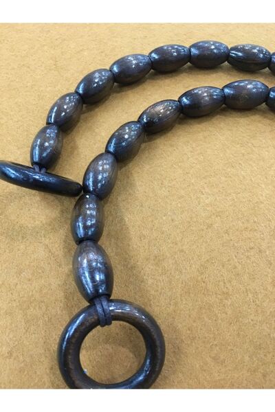 karantuhafiye Bag Handle Wooden Beaded Almond Model