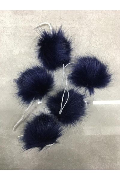 karantuhafiye Pompom 4 Cm 5 Piece Set Navy Blue