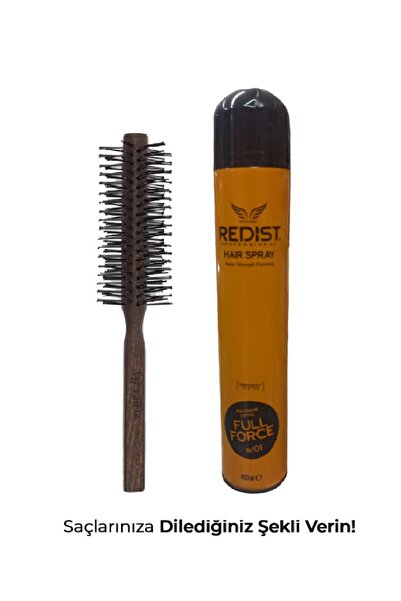 Trina TRİNA YUVARLAK ERKEK SAÇ FIRÇASI 0054 + SAÇ SPREYİ 400 ML