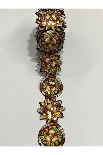 karantuhafiye 4 Meters Embroidery Strip - Iron-On, Border and Sequin