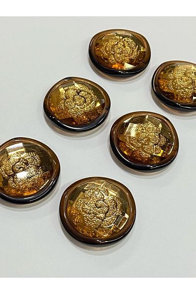 karantuhafiye Coat Coat Button Italian Button Set of 6 Mustard 3 CM d2000