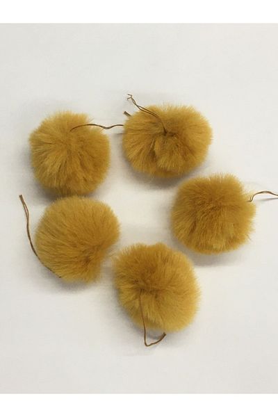 karantuhafiye Pompom 4 Cm Set of 5 Mustard