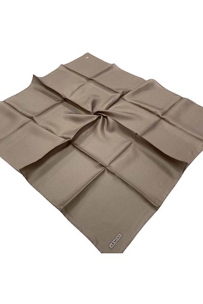 Armine Dark Pebble Solid Color Tivil Silk Scarf 10D02-07