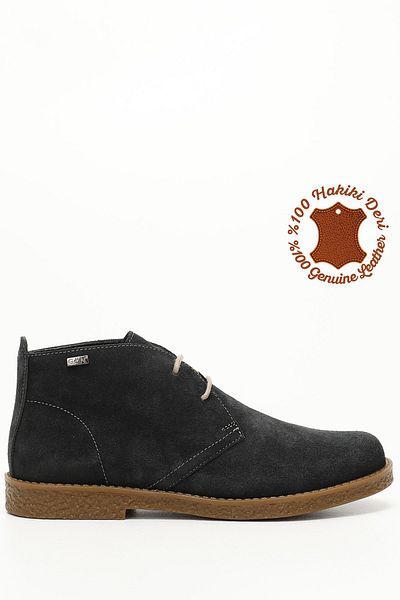 GÖNDERİ(R) Γυναικείες / Κορίτσια Anthracite Suede Oxford Mold Rubber Sole από γνήσιο δέρμα
