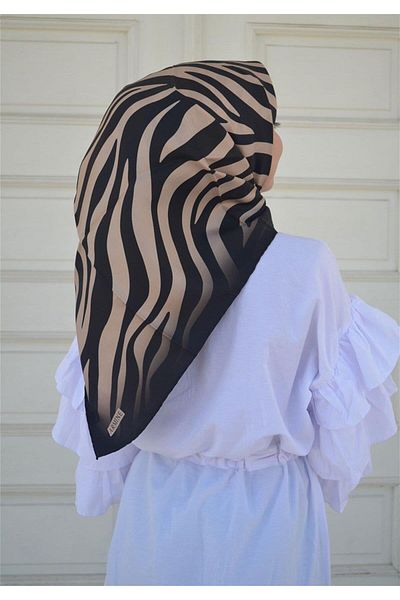 Armine Nostalgia Zebra Patterned Tivil Silk Scarf 8274-02