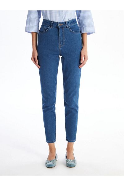 LC Waikiki Pantaloni de damă Lcwk cu talie înaltă, slim Mom