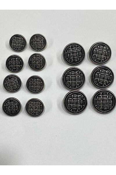 karantuhafiye Blazer Jacket Button Set Straw Model Silver Black Pony