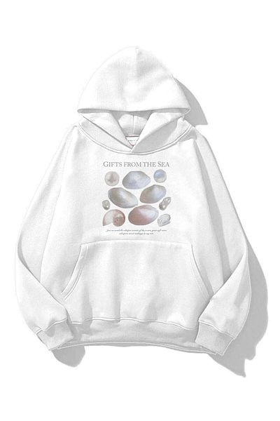 1blood Hanorac alb unisex cu glugă - Design fără sudură