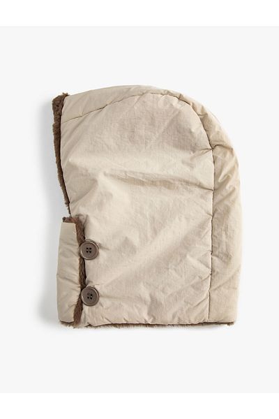 Koton Double-Sided Snow Hat with Faux Fur Inside