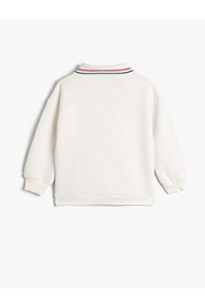 Koton Harry Potter Kolej Sweatshirt Polo Yaka Uzun Kollu Lisanslı Yarım Fermuarlı Şardonlu