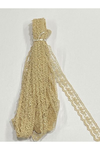 karantuhafiye 9 Meters Thin Tulle Guipure - 1 Ball Cappuccino Color