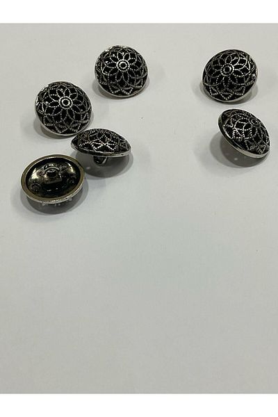 karantuhafiye Cardigan Vest Button / Metal Button / Nickel Plated Silver / 1.8 Cm / Set of 6/mde