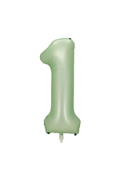DÜVENCİ TİCARET 34 Inch Number Sage Foil Balloon