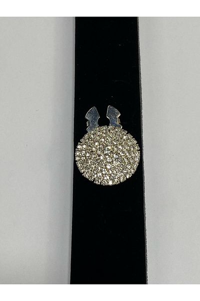 karantuhafiye Jewelled Button / Jewelled Clip Button / 2.7 cm Silver