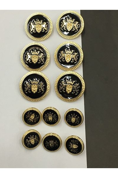 karantuhafiye Coat And Trench Coat Jacket Button Set / Double Lion Model