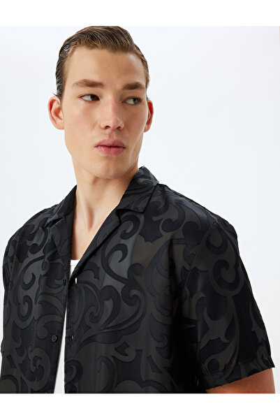 Koton Poloprůhledná košile s krátkým rukávem ze směsi viskózy