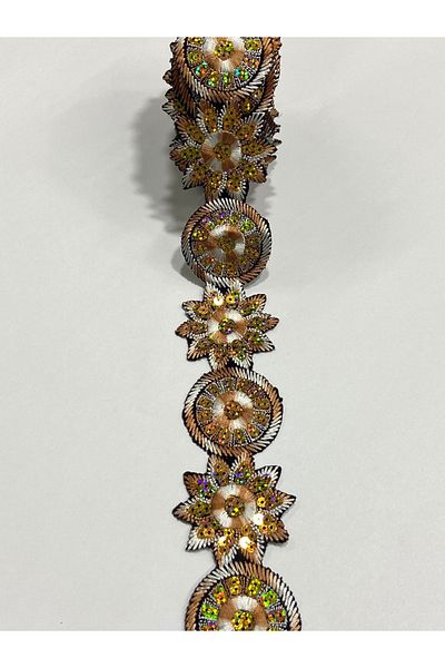 karantuhafiye 4 Meters Embroidery Strip - Iron-On, Border and Sequin