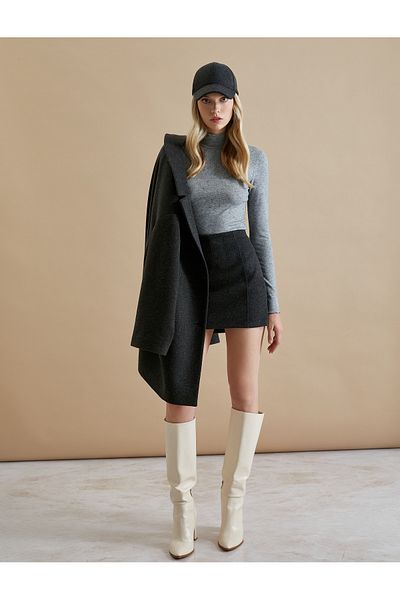 Koton Şahika Ercümen Half Turtleneck Long Sleeve T-Shirt