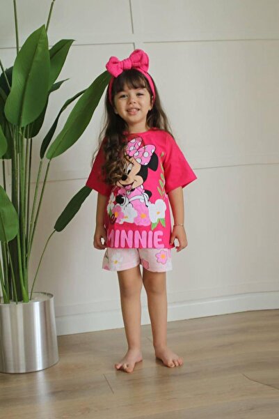 Minigimin Cicileri Fuchsia Set of 2 - Girl's Summer Polka Dot and Floral Pattern