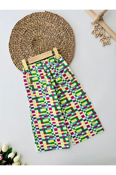 Minigimin Cicileri Colorful Patterned My Mini Luxury Jeans for Girls - Yellow