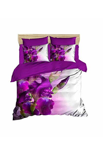 Fabeteks Iris Flower 3D Digital Double Duvet Cover Set