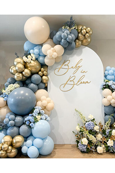 Çemrek Süs Parti Набір ланцюжків для повітряних куль Fırtına Mavi Gold Krom, ...